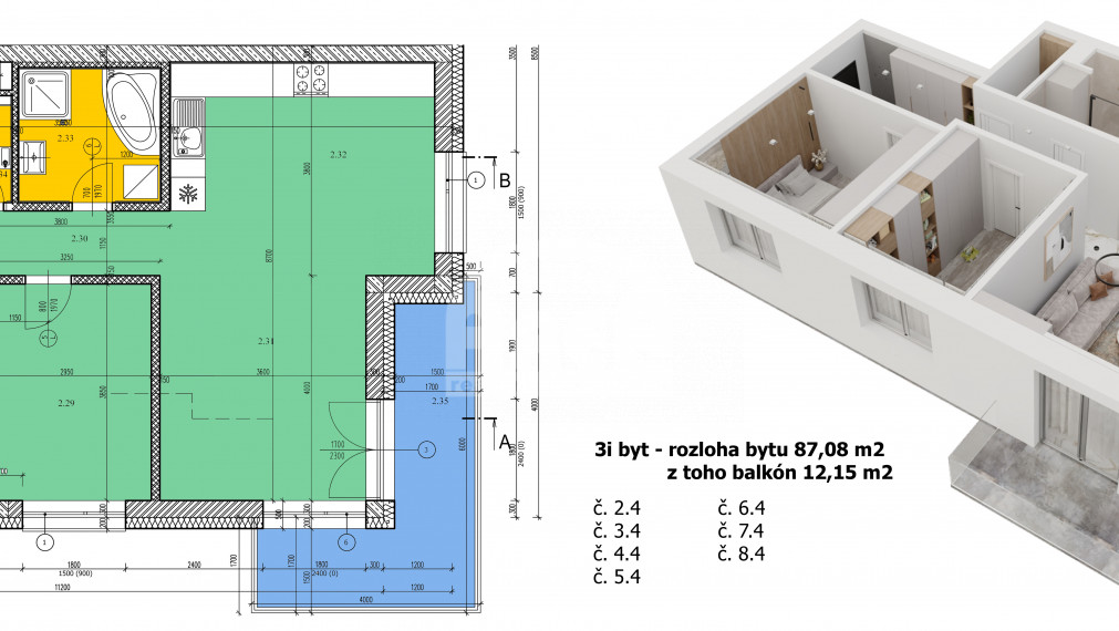 3-izbové byty- novostavba projekt HUMENSKÁ