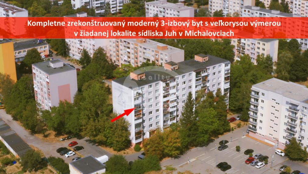 3- izbový byt s veľkorysou výmerou, sídlisko Juh, Michalovce