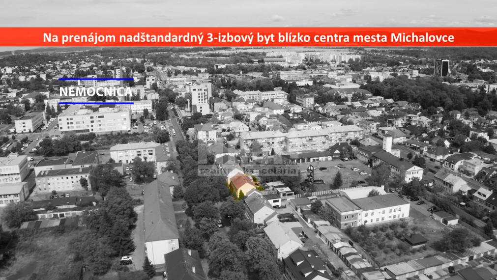 Na prenájom nadštandardný 3- izbový byt v širšom centre Mi